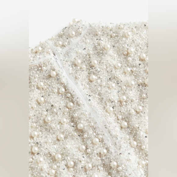 H&M Pearl & Crystal Embellished Top Size S - Picture 8 of 10